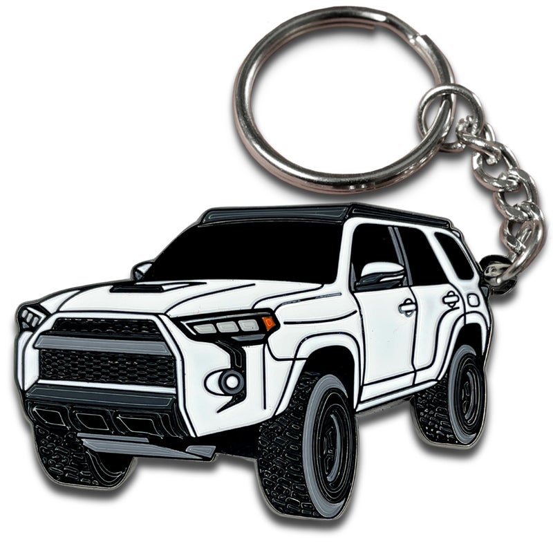 FOUR WHEEL BEAST 4Runner Accessories - Keychain 4 runner key chain key fob cover - 3rd 4th 5th gen mods car accessories trd 4 runner (White) - Image 1