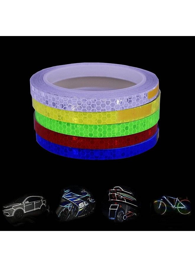 Dogxiong - 5 Package Reflective Tape Outdoor Safety Warning Lighting Sticker Waterproof Bike Reflector Tape For Car Bicycle Motorcycle Rim Selfadhesive Diy Decoration - Image 1