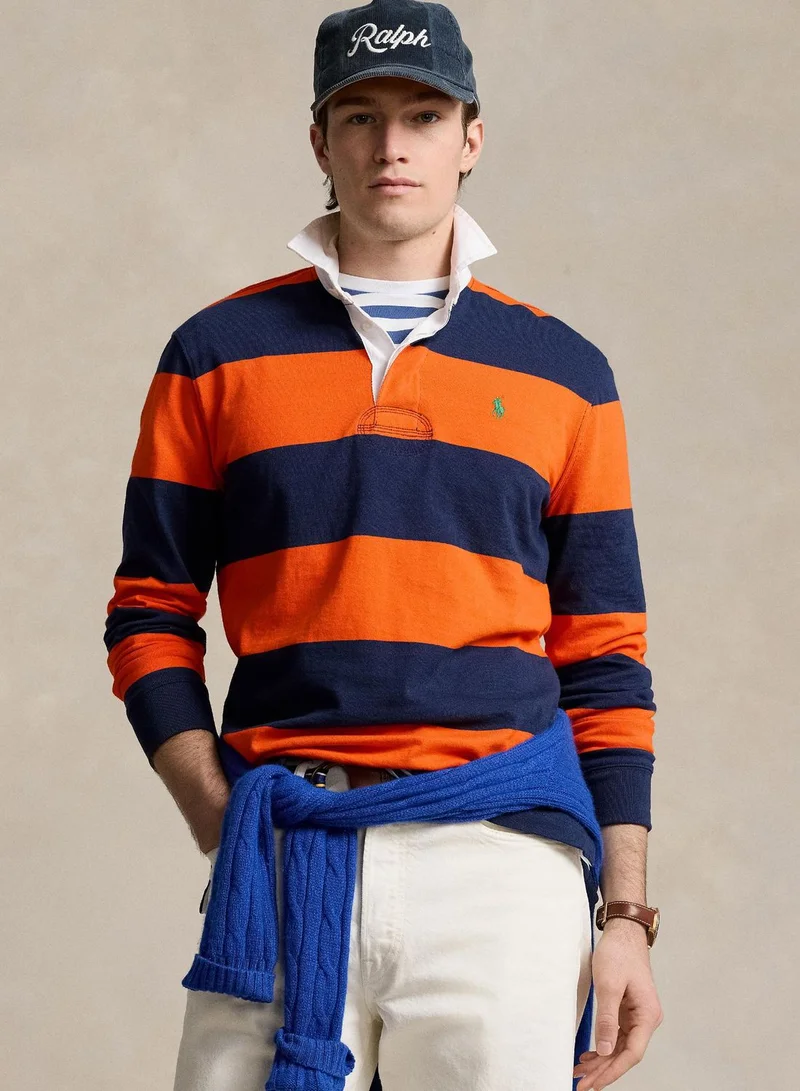 POLO RALPH LAUREN Classic Fit Striped Jersey Rugby Shirt