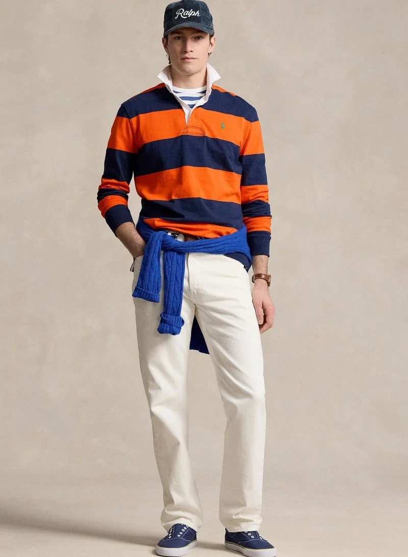 POLO RALPH LAUREN Classic Fit Striped Jersey Rugby Shirt