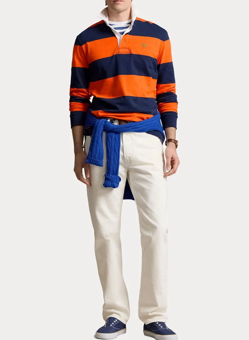 POLO RALPH LAUREN Classic Fit Striped Jersey Rugby Shirt