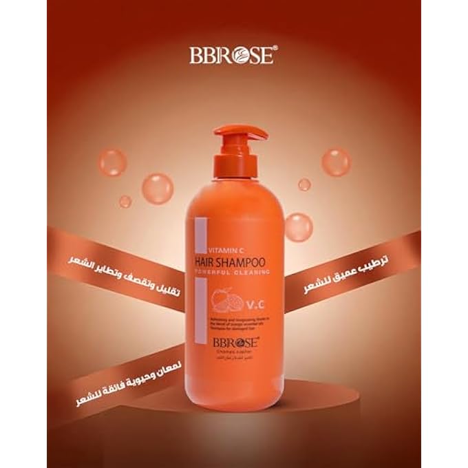 BBROSE VITAMIN C HAIR SHAMPOO, 800ML, ENRICHED WITH ORANGE ESSENTIAL OIL, STRENGTHENS HAIR FROM ROOTS, REVITALIZES FOR SOFT MANAGEABLE HAIR, BOOSTS SHINE & RADIANCE, NOURISHES SCALP - Image 2