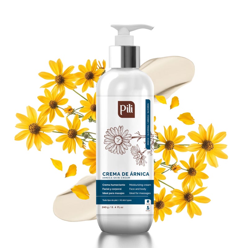 Pili Arnica Cream 8.4 oz. Deep Hydration & Soothing Relief for Dry, Rough Skin & Discoloration. Lightweight Face, Hand & Body Moisturizer â€“ Crema de arnica, Non-Greasy & Fast Absorbing. - Image 2