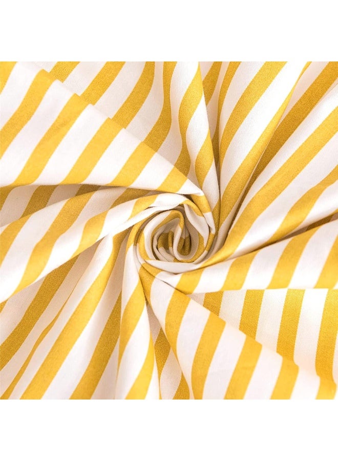 JELLYMONI 100% Cotton Striped Standard Pillowcases Set, 2 Pack White and mustard Yellow Stripes Pillow Covers with Envelope Closure(Pillows are not Included) - Image 5