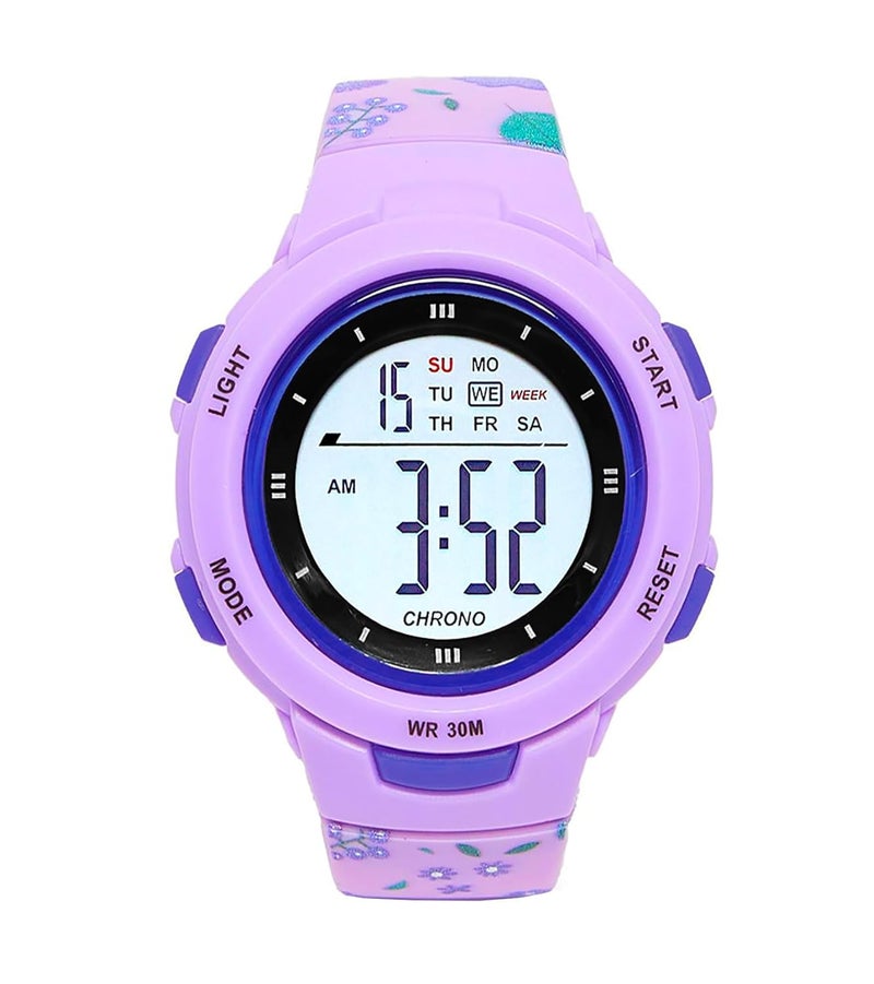 Time Up Store ساعة أطفال رقمية مقاومة للماء (قرص متعدد الألوان وحزام ملون) - Image 1