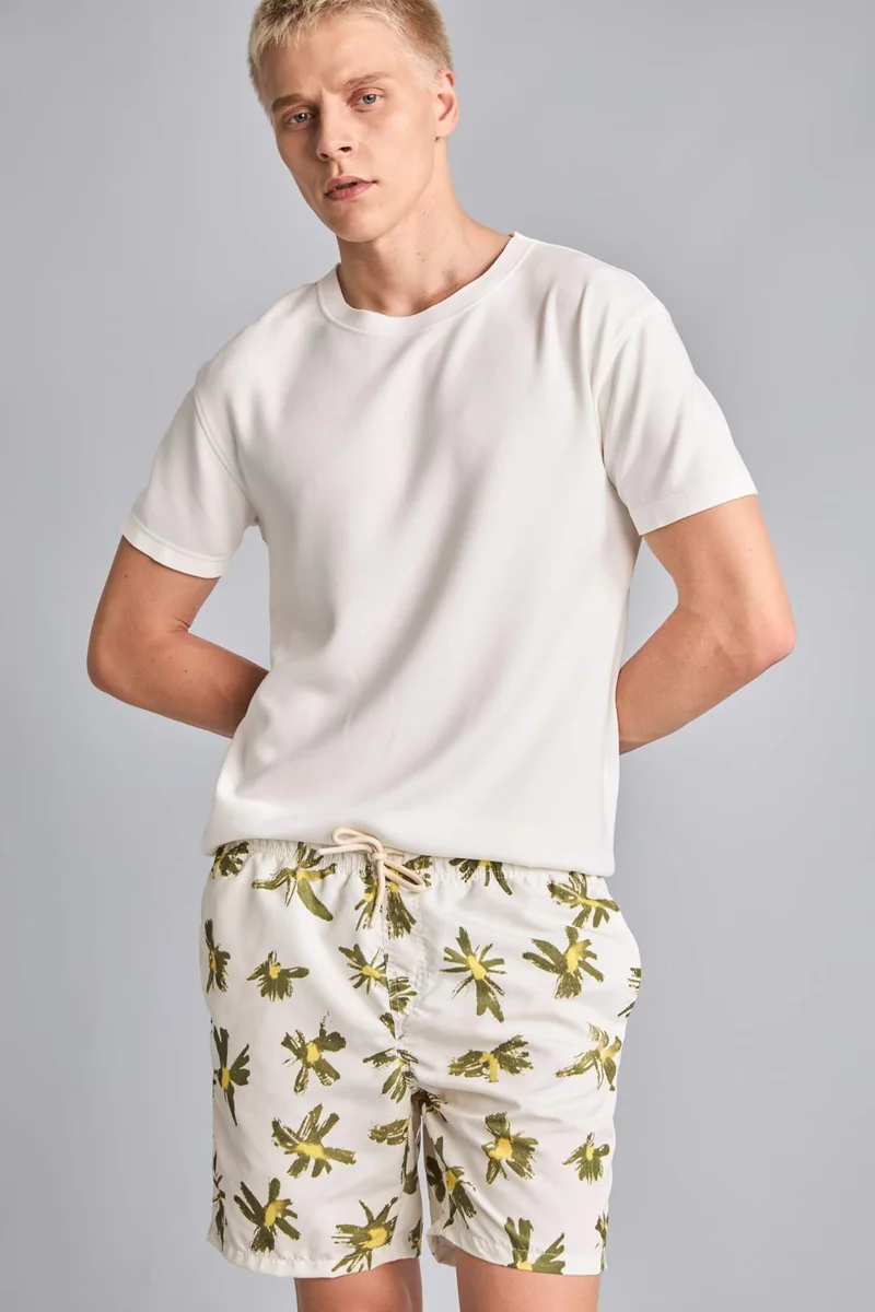 Defacto  Regular Fit Printed Swim Shorts for Men | Best Price UAE
