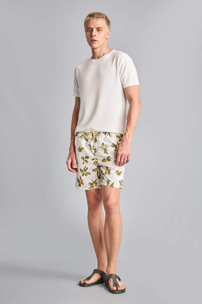 Defacto  Regular Fit Printed Swim Shorts for Men | Best Price UAE
