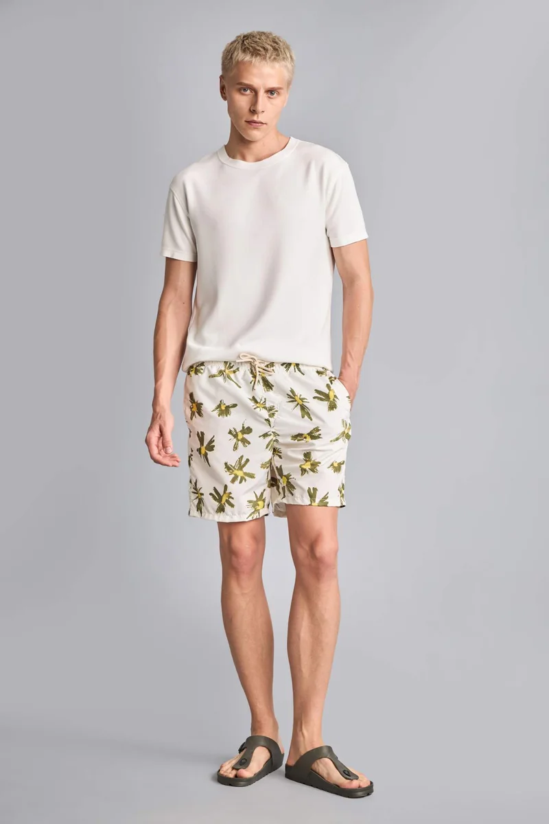 Regular Fit Printed Swim Shorts