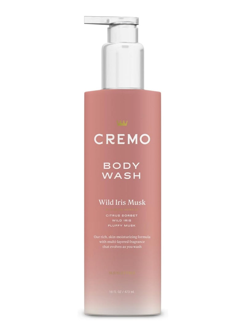 Cremo Skin Moisturizing Wild Iris Musk Women's Body Wash, Notes of Citrus Sorbet, Wild Iris, and Fluffy Musk, 16 Fl Oz - Image 1