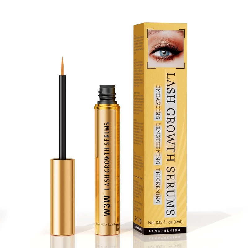W3W Eyelash serum Eyelash Growth Serum with Advanced Formula to Boost Longer Thicker Fuller Looking Lashes Nourishing Lash Serum For Eyelash Growth Vegan CrueltyFree for Sensitive Eyes 4ml - Image 1