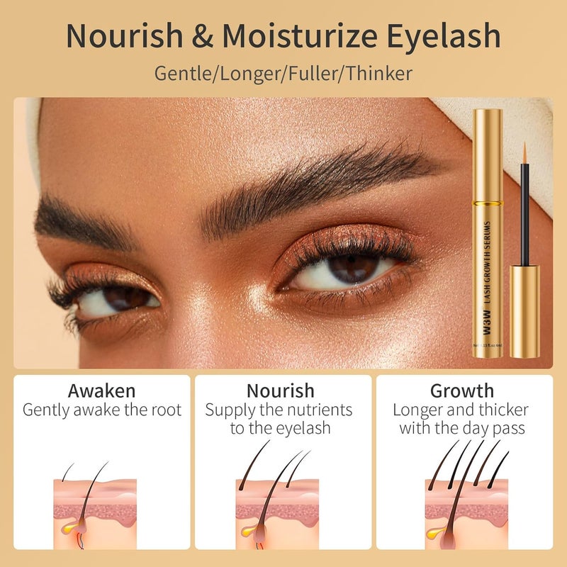 W3W Eyelash serum Eyelash Growth Serum with Advanced Formula to Boost Longer Thicker Fuller Looking Lashes Nourishing Lash Serum For Eyelash Growth Vegan CrueltyFree for Sensitive Eyes 4ml - Image 2