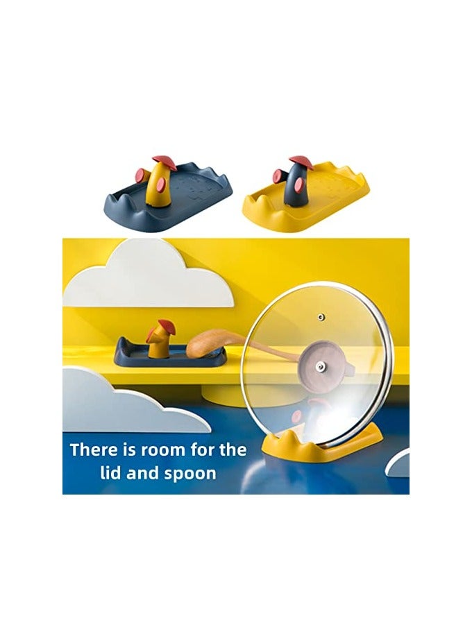 erorex Spoon Rest Kitchen Gadgets Spoon Holder And Lid Rest 2 Pcs，Kitchen Essentials For New Home Novelty Cute Guard Design Kitchen Gadgets Spoon Rest For Stovetop，Kitchen Tools For Spatulas And Lid Rest - Image 4