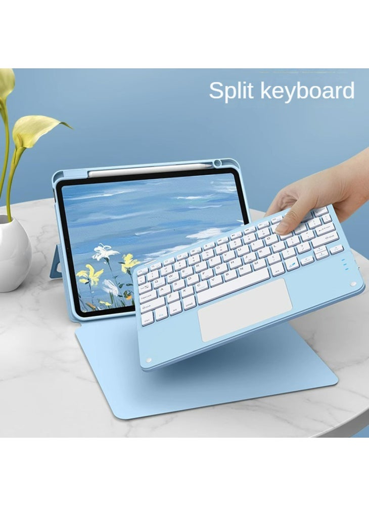 FT-5109 For iPad (2025)/10.9 (2022) Touchpad Bluetooth-Compatible Keyboard with Detachable PU Tablet Case - Black - Image 4