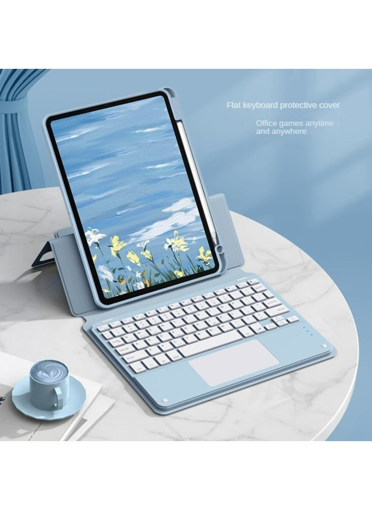FT-5109 For iPad (2025)/10.9 (2022) Touchpad Bluetooth-Compatible Keyboard with Detachable PU Tablet Case - Black - Image 3