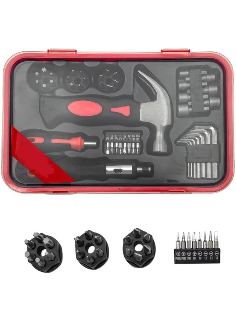 GGOOT 43 Pcs/Set Household Hardware Tools Set, Chrome Vanadium Steel Screwdriver Set for Computer Watch TV Repair with Bits Sockets - Image 3