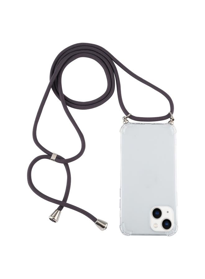 S-TOP Case For iPhone 14 Plus Four-Corner Shockproof Transparent TPU Case with Lanyard - Image 1