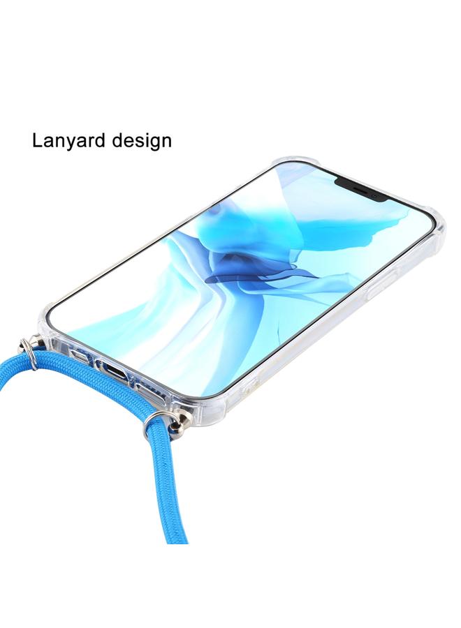 S-TOP Case For iPhone 14 Plus Four-Corner Shockproof Transparent TPU Case with Lanyard - Image 3
