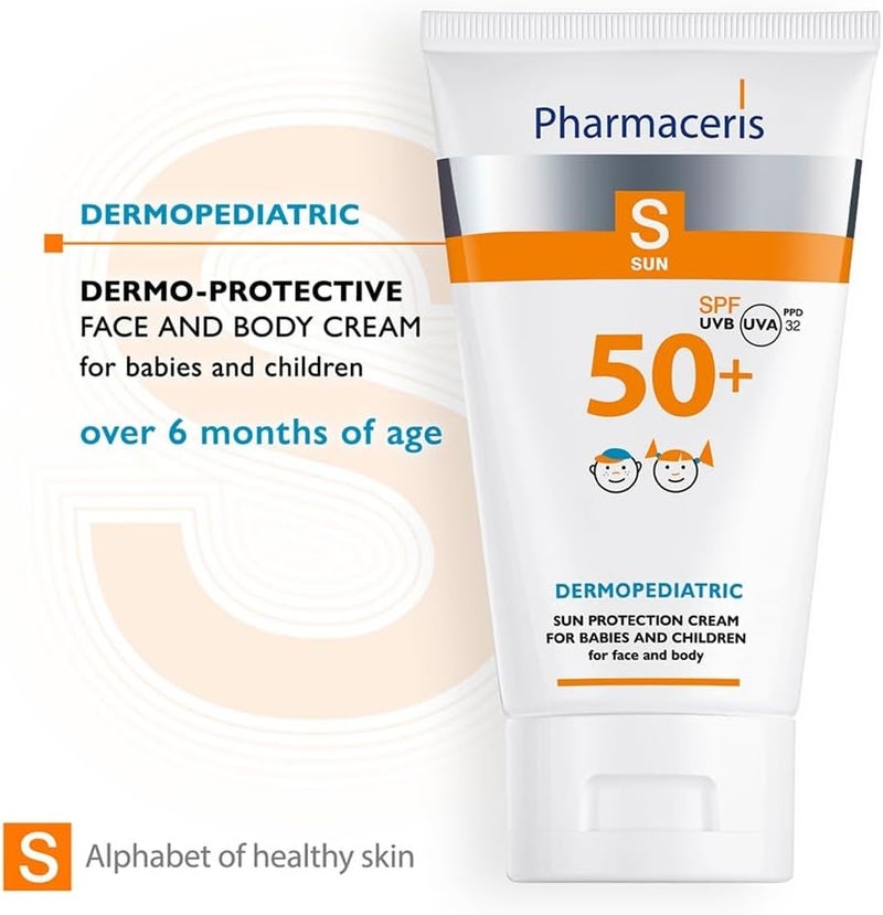 Pharmaceris S Sun Protection Cream for Children SPF 50+, 125ml - Lightweight Hydrating Formula with Passion Flower Oil and Folic Acid, Water-Resistant - Image 3