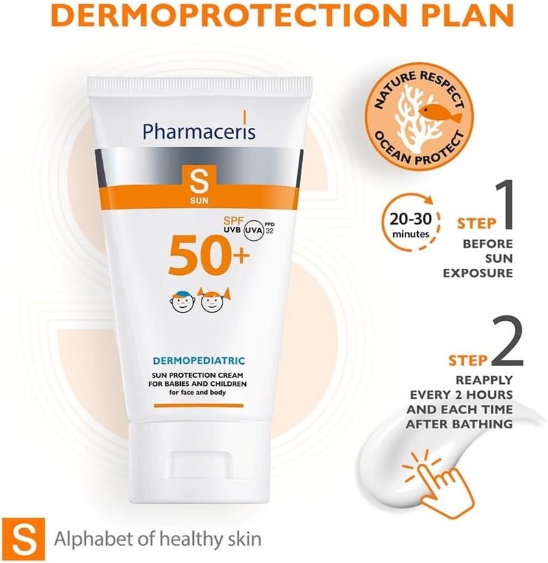 Pharmaceris S Sun Protection Cream for Children SPF 50+, 125ml - Lightweight Hydrating Formula with Passion Flower Oil and Folic Acid, Water-Resistant - Image 5