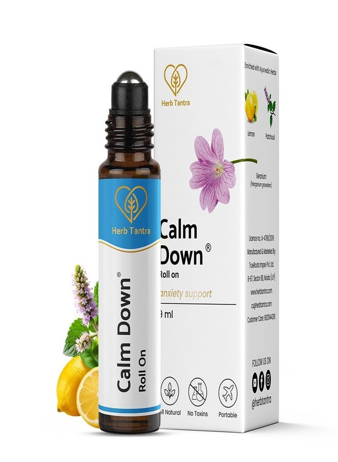 Herb Tantra Calm Down Anxiety Support Roll-On | Natural Stress Relief Blend | Lavender Frankincense Aromatherapy | Relaxing & Uplifts Mood - Image 1