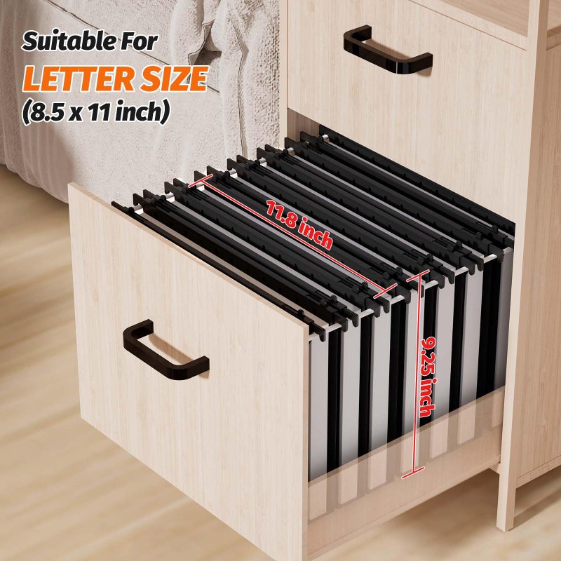 SHUTEX Extra Capacity Plastic Hanging File Folders,12 Pack Reinforced Hang Folder,Heavy Duty 1 Inch Expansion,Filing Cabinet Folders Letter Size for Bulk Files/Medical Charts (No Sealed, Black) - Image 4