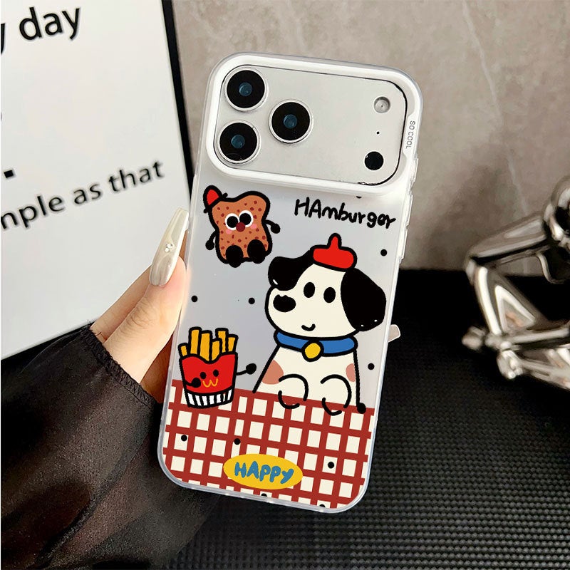 Apple iPhone 17 Pro phone case with a creative cartoon Hamburger Dog design for shock protection - Image 1