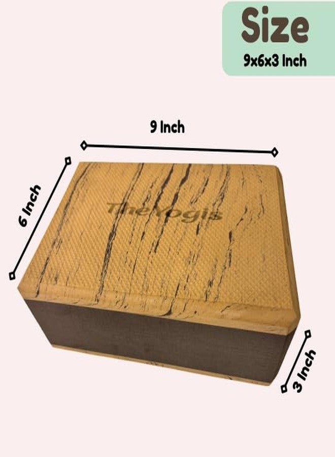 The Yogis Premium EVA Foam Yoga Blocks (2 Pack) - Brown, 3 x 6 x 9 inches - Image 2