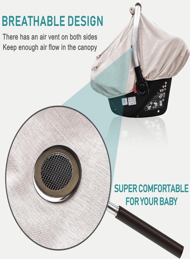 YVMVDV Waterproof Baby Car Seat Cover， Cold Weather Carseat Cover for Babies,Infant Car Seat Cover Canopy for Boy Girls,Windproof Car Seat Canopy for Boys & Girls, Keeps Babies Warm and Cozy (Beige) - Image 3