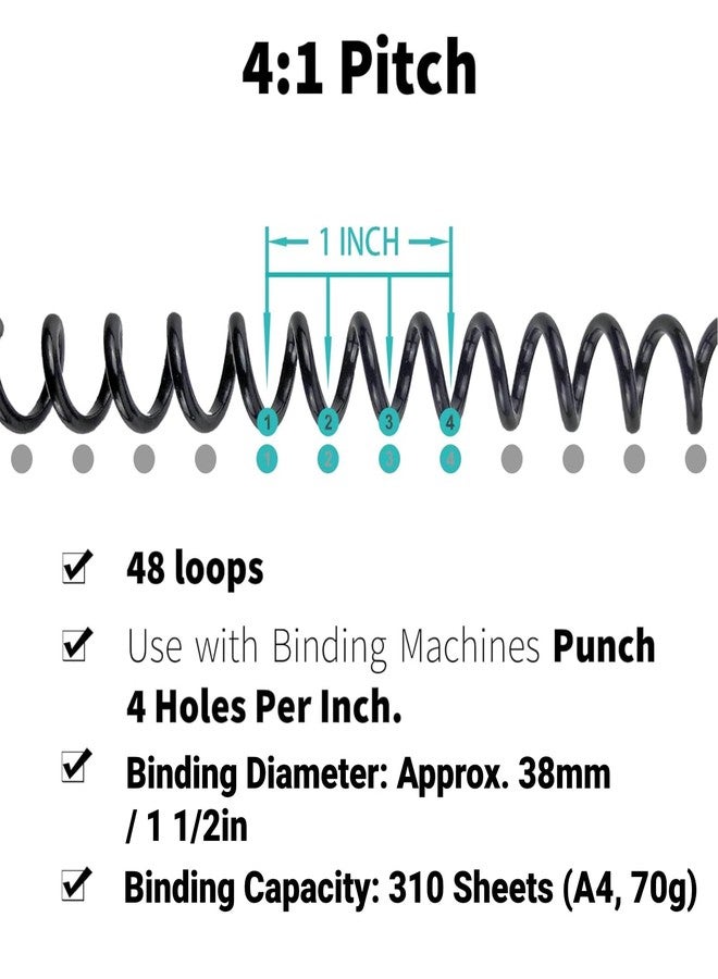 LiebeWH 18 Pack Plastic Spiral Binding Coils with 310 Sheet Capacity 38mm Diameter 4:1 Pitch 360 Degree Rotation for Letter Size Documents, LiebeWH9faekcq0b3 - Image 3