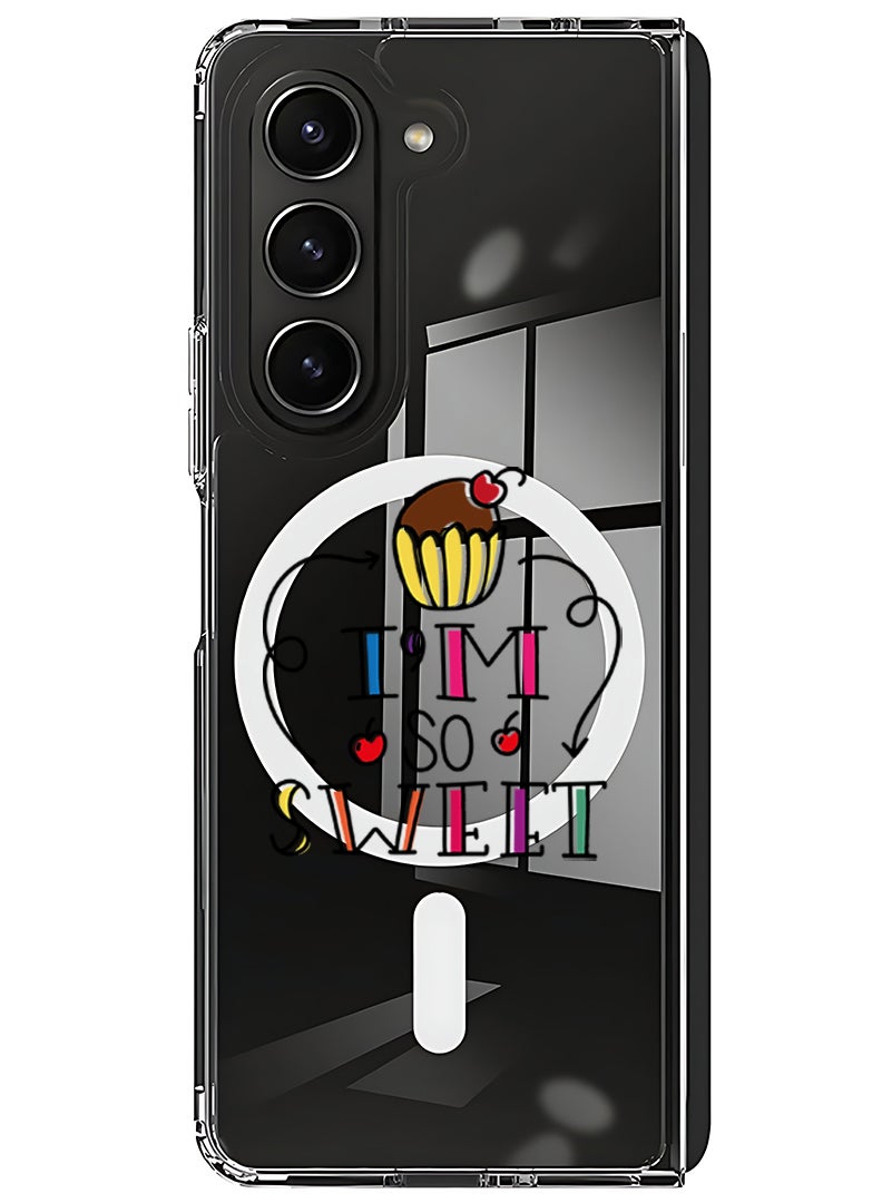 Theodor Magnetic Case for Samsung Galaxy Z Fold 5 Compatible with MagSafe Wireless Charging, Shockproof Phone Bumper Cover I am so sweet - Image 1