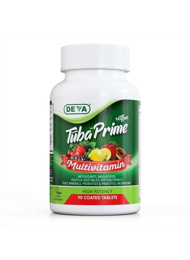 Deva Tuba Prime Vegan Multivitamin, High Potency, 90 Coated Tablets  - Image 1
