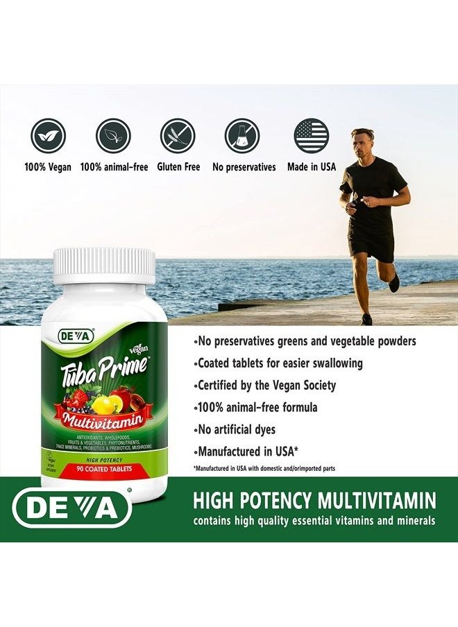 Deva Tuba Prime Vegan Multivitamin, High Potency, 90 Coated Tablets  - Image 4