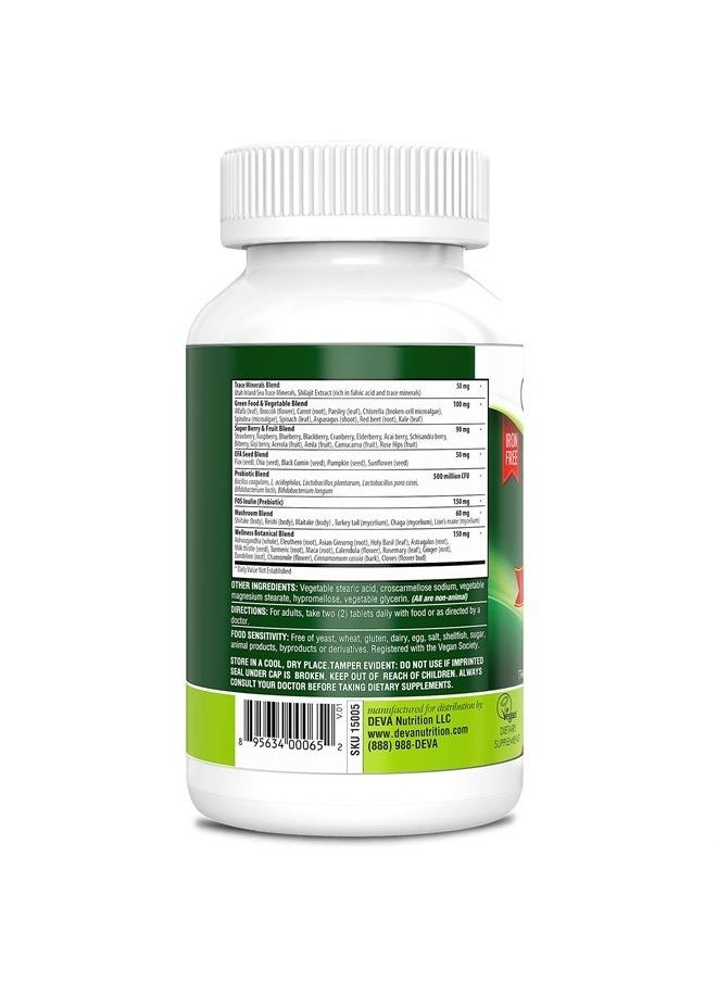 Deva Tuba Prime Vegan Multivitamin, High Potency, 90 Coated Tablets  - Image 3