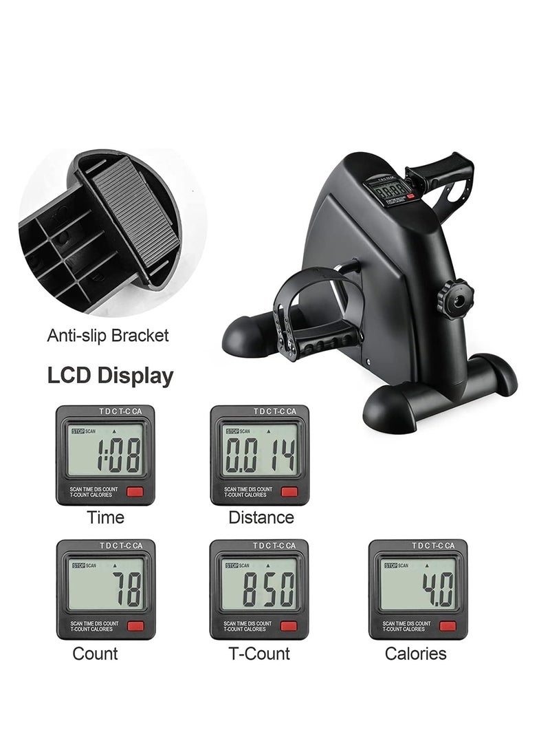 DPTER Mini Exercise Bike,with Digital Monitor Portable Exercise Bike Pedals under Desk Mini Cycle Bike, for Legs And Arms Exercise  - Image 2