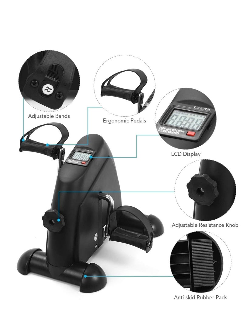 DPTER Mini Exercise Bike,with Digital Monitor Portable Exercise Bike Pedals under Desk Mini Cycle Bike, for Legs And Arms Exercise  - Image 3