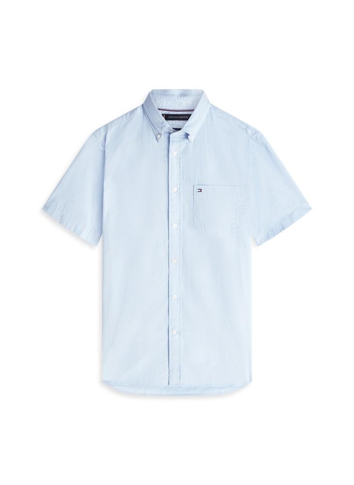 TOMMY HILFIGER Regular Fit Seersucker Short Sleeve Shirt - Image 5