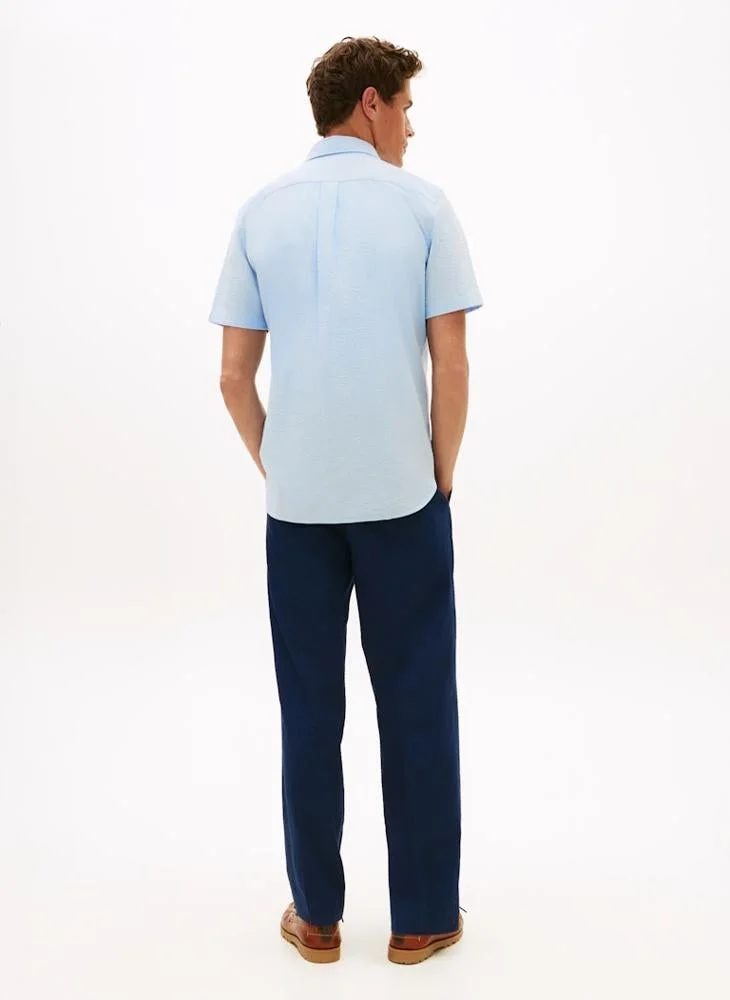 TOMMY HILFIGER  Regular Fit Seersucker Short Sleeve Shirt for Men | Best Price UAE