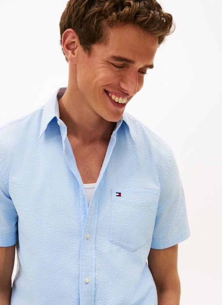 Regular Fit Seersucker Short Sleeve Shirt
