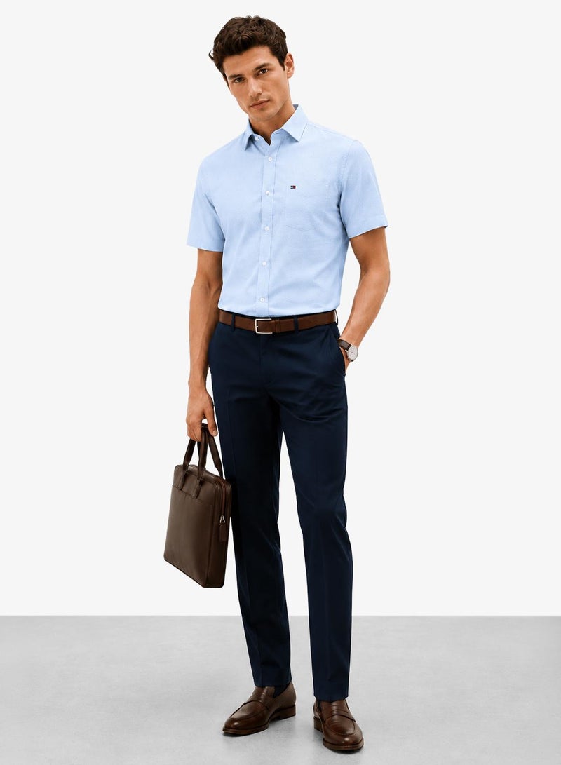 TOMMY HILFIGER Regular Fit Seersucker Short Sleeve Shirt - Image 4
