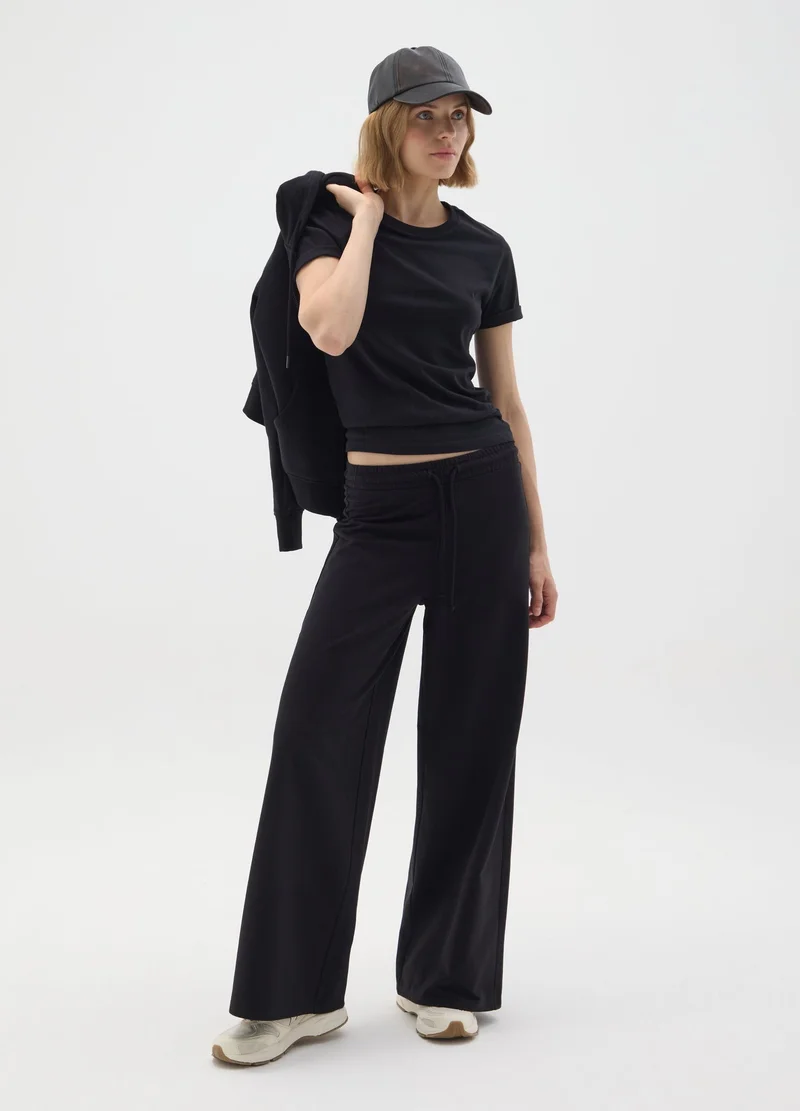 Ovs BLACK REGULAR FIT COTTON BLEND HOODIE