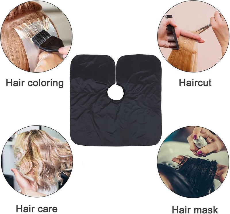 رداء FUOYLOO المقاوم للماء لصبغ الشعر، رداء صالون أسود كبير مع طبقة طلاء، شال قص شعر احترافي للاستخدام في صالونات الحلاقة وتصفيف الشعر - Image 3