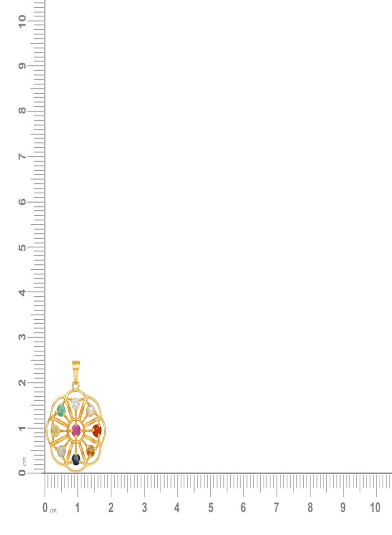 Malabar Gold and Diamonds 22 Carat 916 Purity Yellow Gemstone Pendant PGNNVR016PN5Y for Women  - Image 5