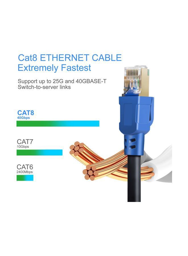 نيبمينينت كابل شبكة إيثرنت Cat8 من النحاس عالي الجودة أزرق - Image 2