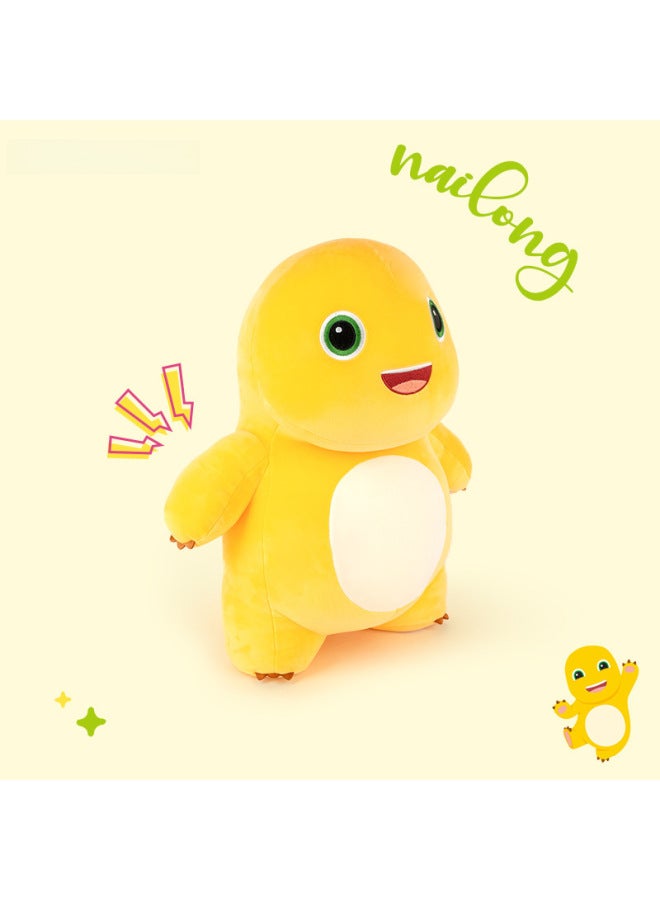 Authentic Milk Dragon Plush Doll Toy Dinosaur Cartoon Doll Machine Gift Box Dragon Year Lucky Charm-Color:35cm Heart-holding Milk Dragon-Height:Genuine Authorization + Anti-counterfeiting Label - Image 2