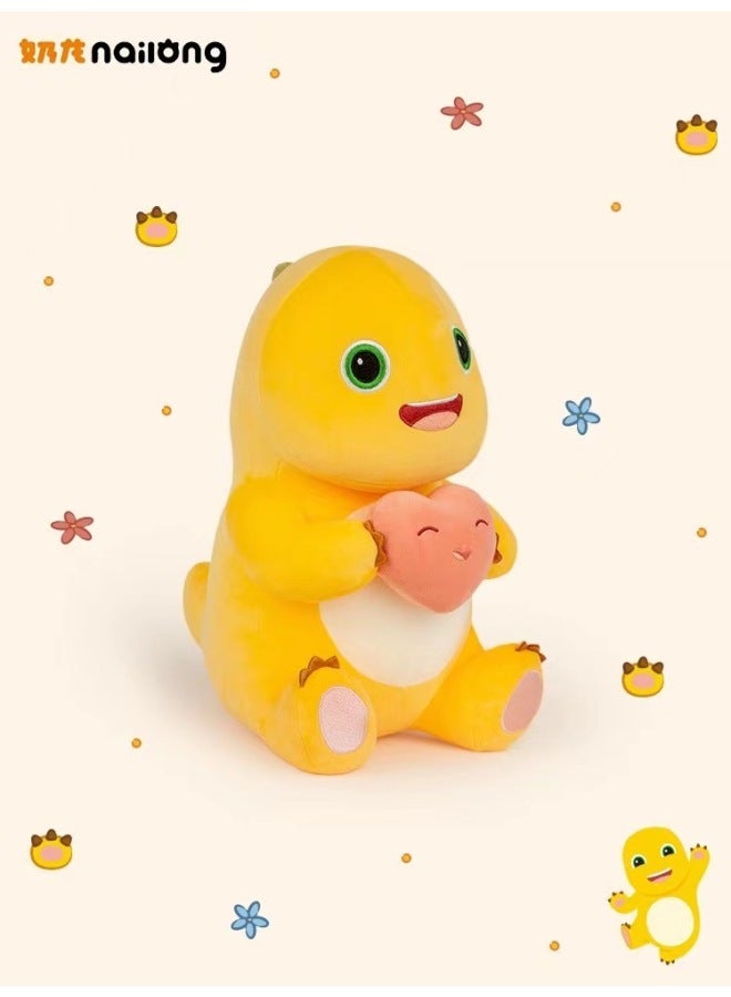 Authentic Milk Dragon Plush Doll Toy Dinosaur Cartoon Doll Machine Gift Box Dragon Year Lucky Charm-Color:35cm Heart-holding Milk Dragon-Height:Genuine Authorization + Anti-counterfeiting Label - Image 1