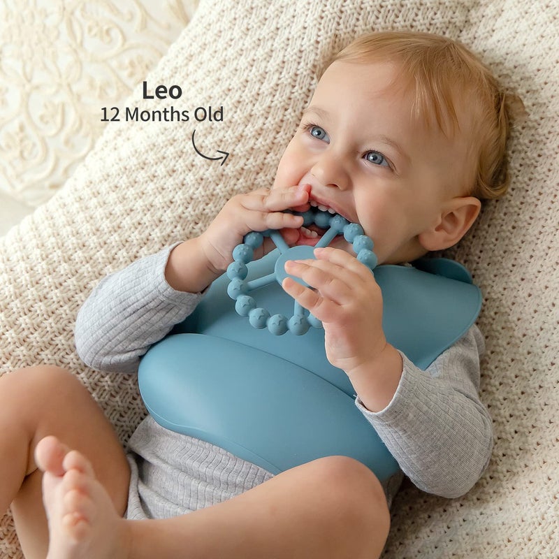 SAMiGO Silicone Teethers for Babies 0-6 6-12 Months Baby Teething Rings Chew Toys for Infant Boys and Girls - 2 Pack - Image 3