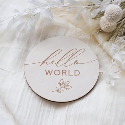 Cliths Set of 14 Baby Milestone Cards Wooden Discs for Newborn First Year Durable Keepsake Perfect Baby Shower Gift Baby Milestone Card Wooden - Image 1