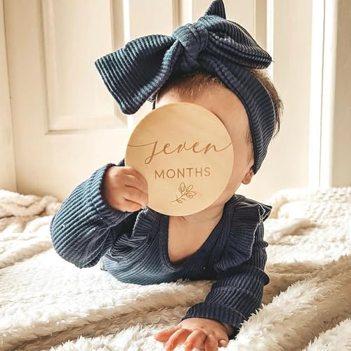 Cliths Set of 14 Baby Milestone Cards Wooden Discs for Newborn First Year Durable Keepsake Perfect Baby Shower Gift Baby Milestone Card Wooden - Image 5
