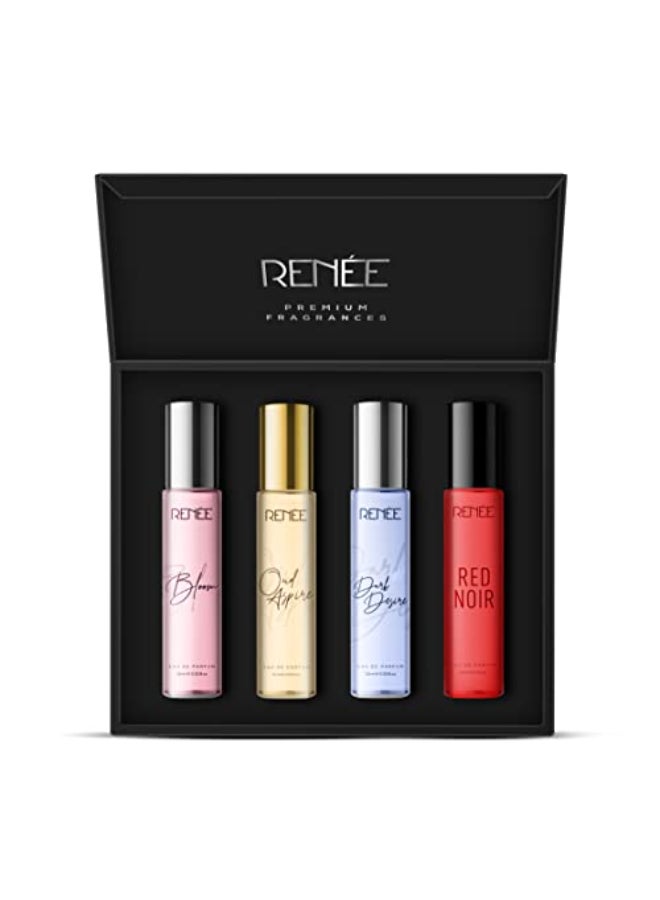 RENEE Womens Luxury Perfume Gift Set Combo Pack of 4 Eau De Parfum 15ml Travelsize Bottles Long Lasting Scents of Floral Fruity Spicy Notes - Image 1