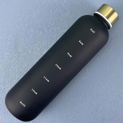 KWER Motivational Water Bottle, Spirit Gym Gallon with Time Marker Large Capacity, Leakproof BPA Free Fitness Sports Water Bottle 1 Litre (Pack of 1, Black) - Image 5